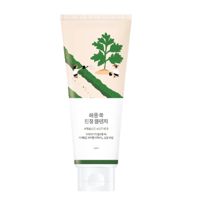 Заспокійлива очищуюча пінка з морським полином ROUND LAB Mugwort Calming Cleanser 150мл