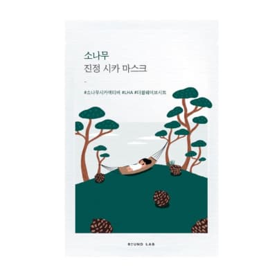 Заспокійлива тканинна маска з екстрактом голок сосни ROUND LAB Pine Calming Cica Mask Sheet 27 ml 
