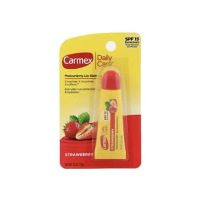 Бальзам для губ Carmex з ароматом полуниці у тюбику 